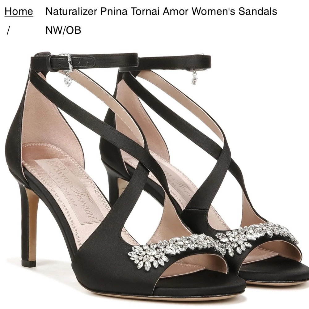 Elegant Black Heels with Crystal Embellishments
